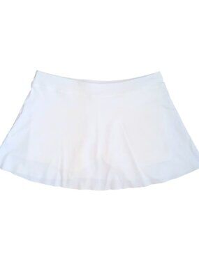 Sofibella White Tennis Skirt Skort - Athletic Mini Skirt with Built-In Shorts, S